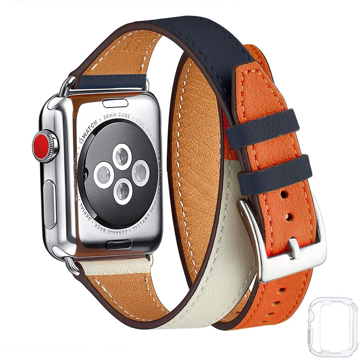Double Loop - Indigo-orange/ivorywhite
