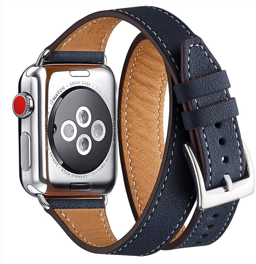 Double loop leather apple watch band Clearance